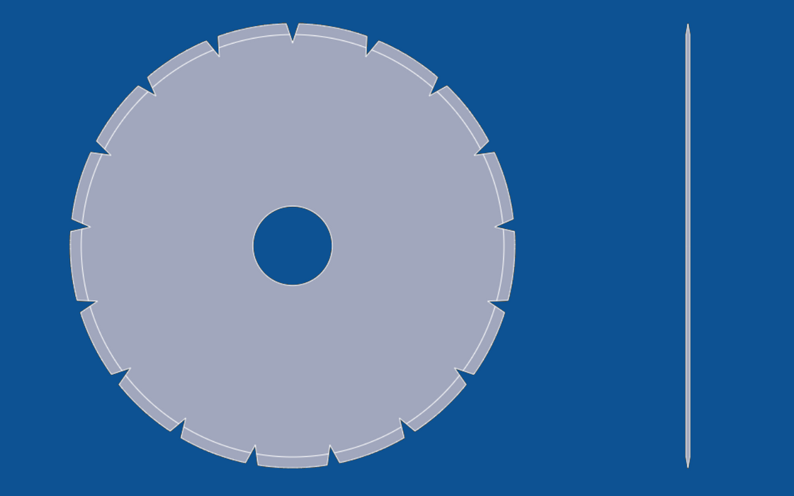 Kreisklinge mit V-förmigem Zahn und 177,8 mm Durchmesser, Teilenummer 90058