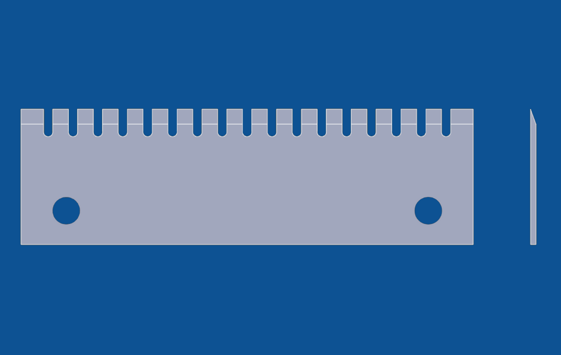 127 mm lange gerade Klinge mit U-förmigem Zahnperforationsmuster, Teilenummer 91022